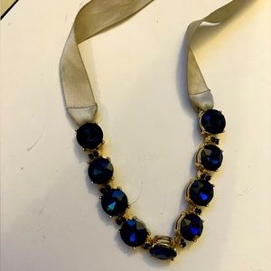 Adjustable navy blue stone choker